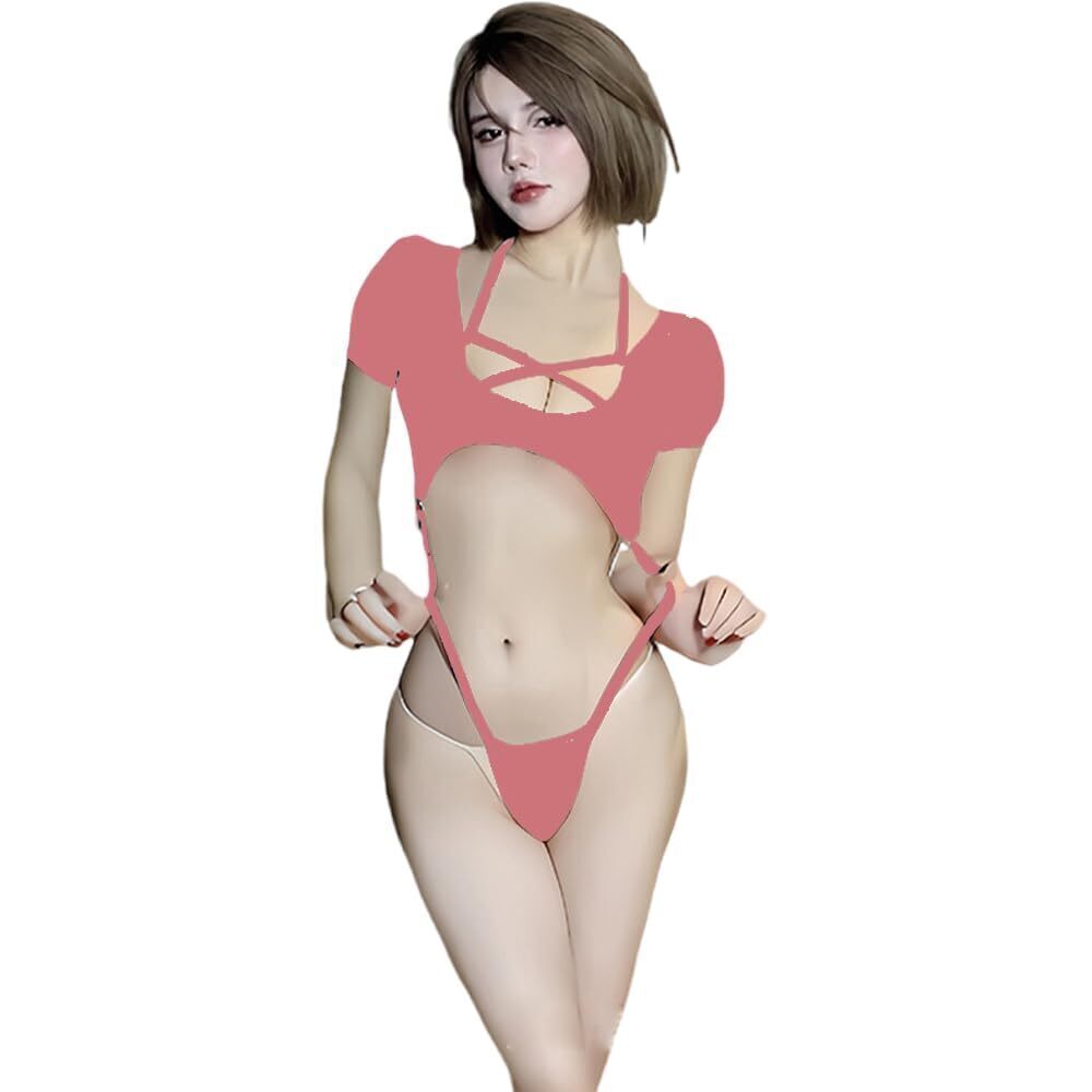 4762 Sexy Onesie Anime Cosplay Lingerie Japanese Pajamas pink